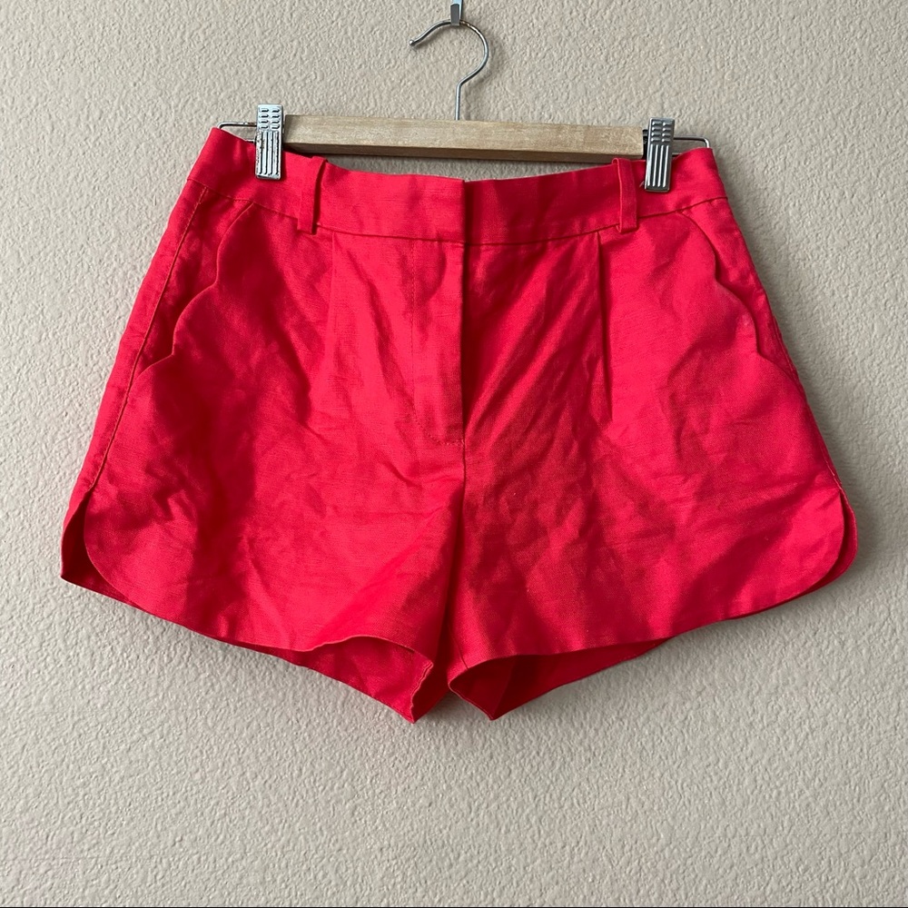 J.Crew Factory Linen Blend Bright Red Shorts Size 0